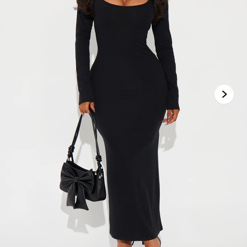 Fashion Nova Classic Black Long Sleeve Dress
